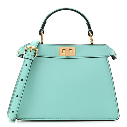 Fendi Shiny Nappa Petite Peekaboo I SEE U Satchel Spring Turquoise 1 of 11