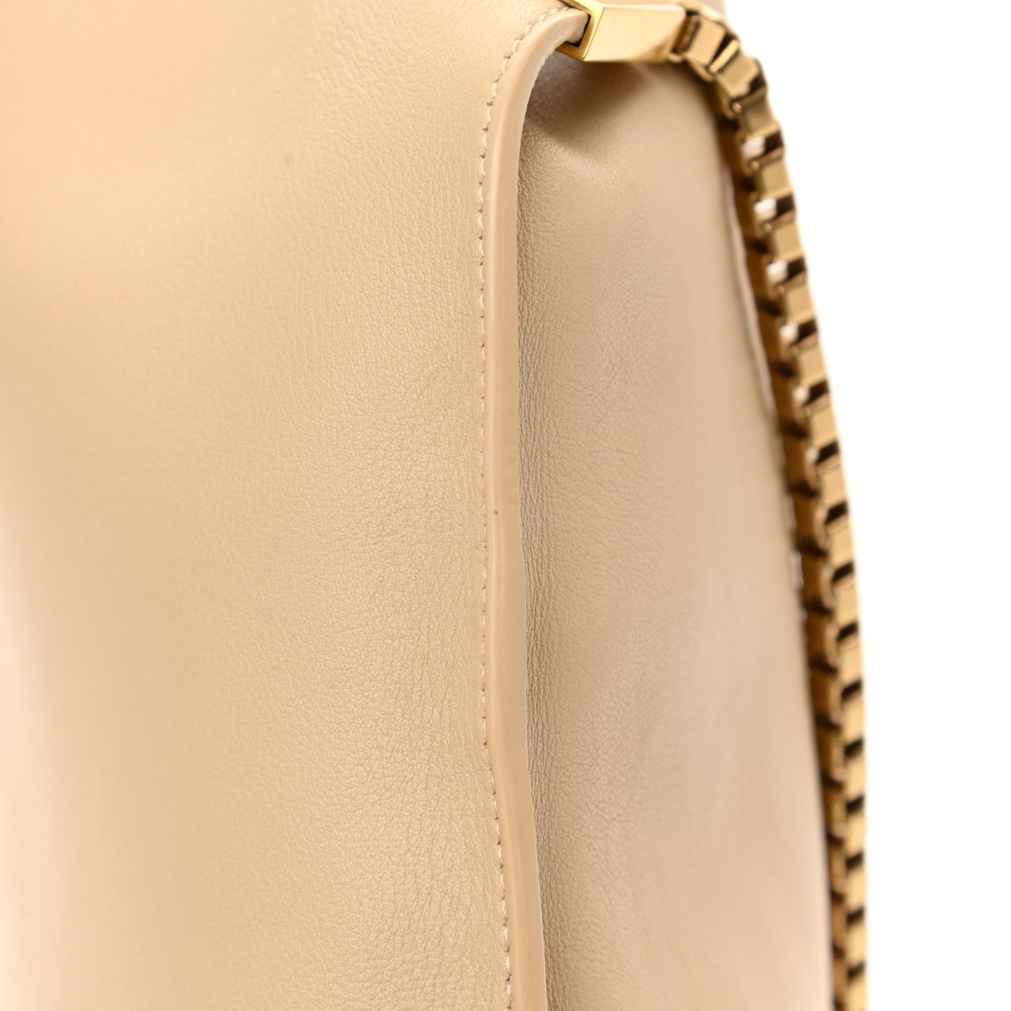 SAINT LAUREN Smooth Calfskin Small Suzanne Hobo Ivory Natural