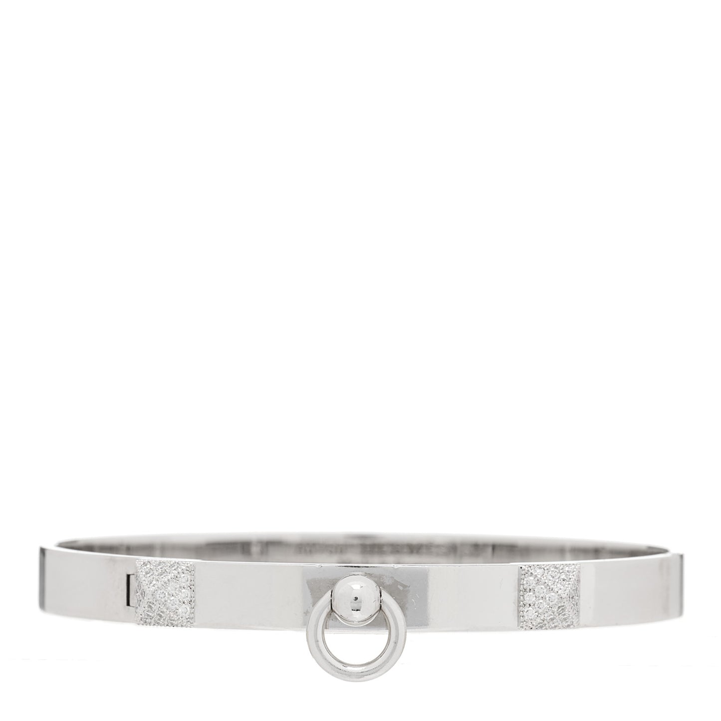 18K White Gold Diamond PM Collier De Chien Bracelet SH