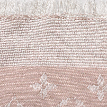 Louis Vuitton Silk Wool Monogram Denim Shawl Pink 10 of 11