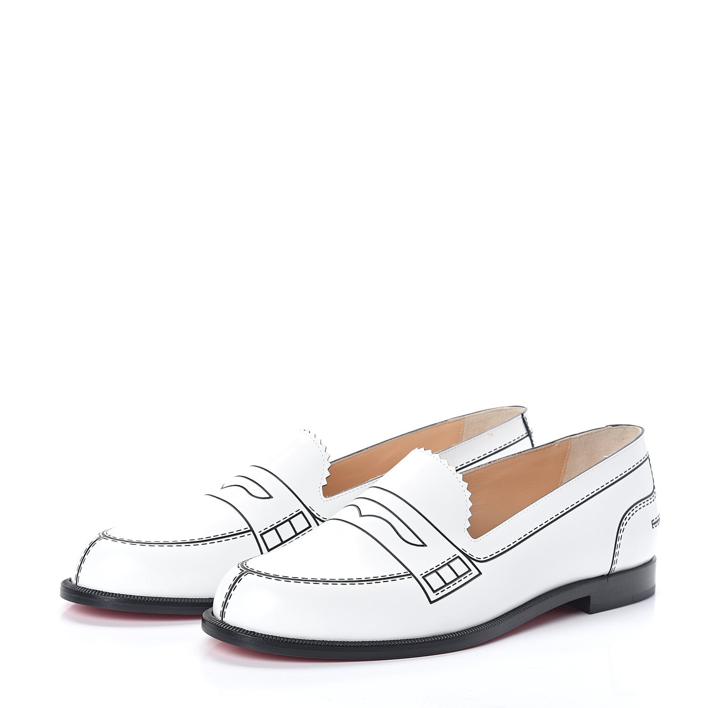 Calfskin Women Mocalaureat Tromp L'oeil Loafers 36.5 White