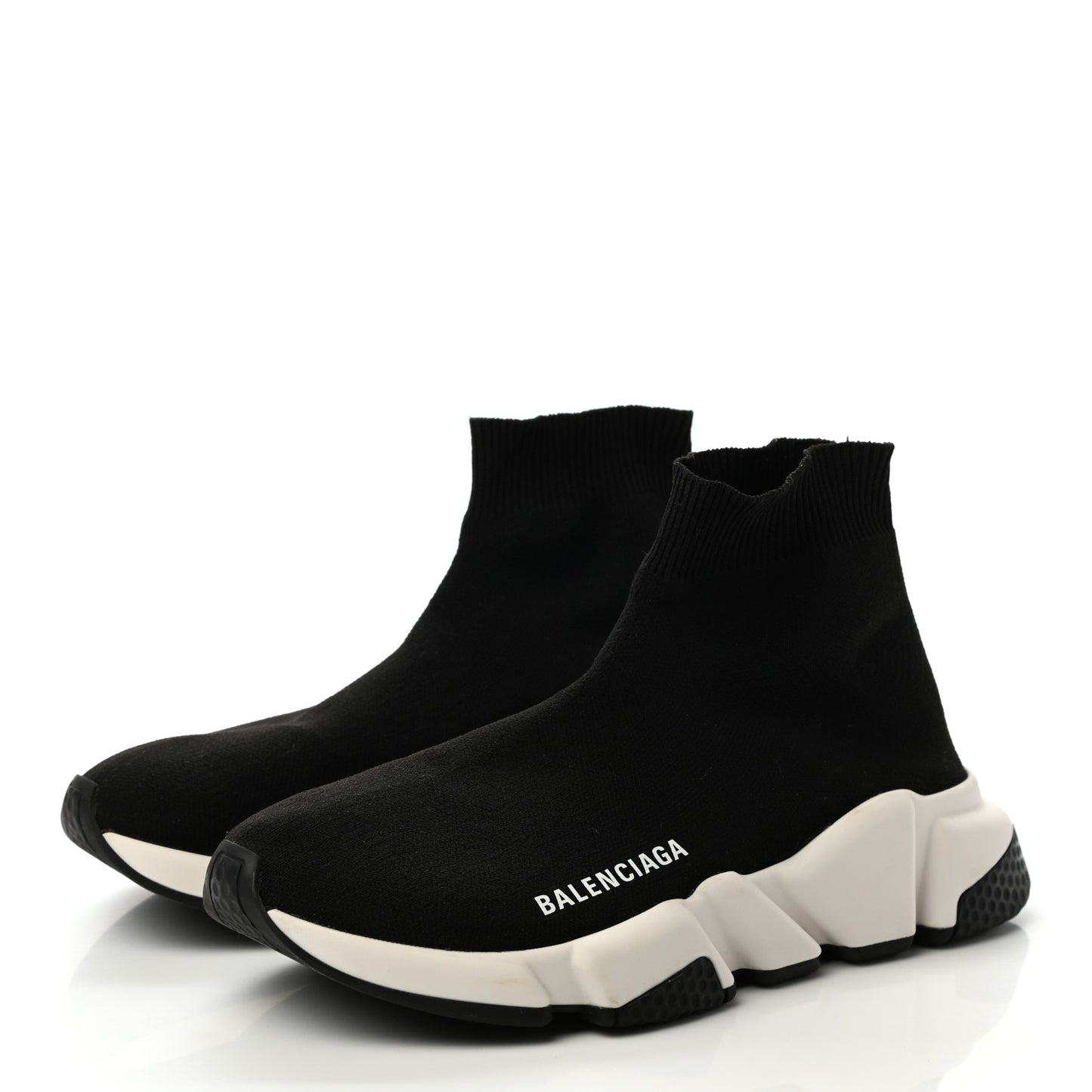 Neoprene Knit Womens Speed Sneakers 36 Black White