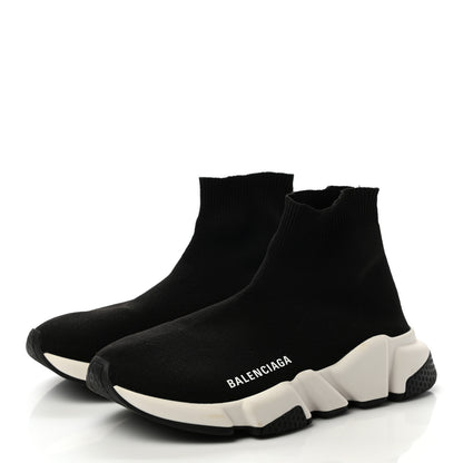 Balenciaga Neoprene Knit Womens Speed Sneakers 36 Black White 3 of 9