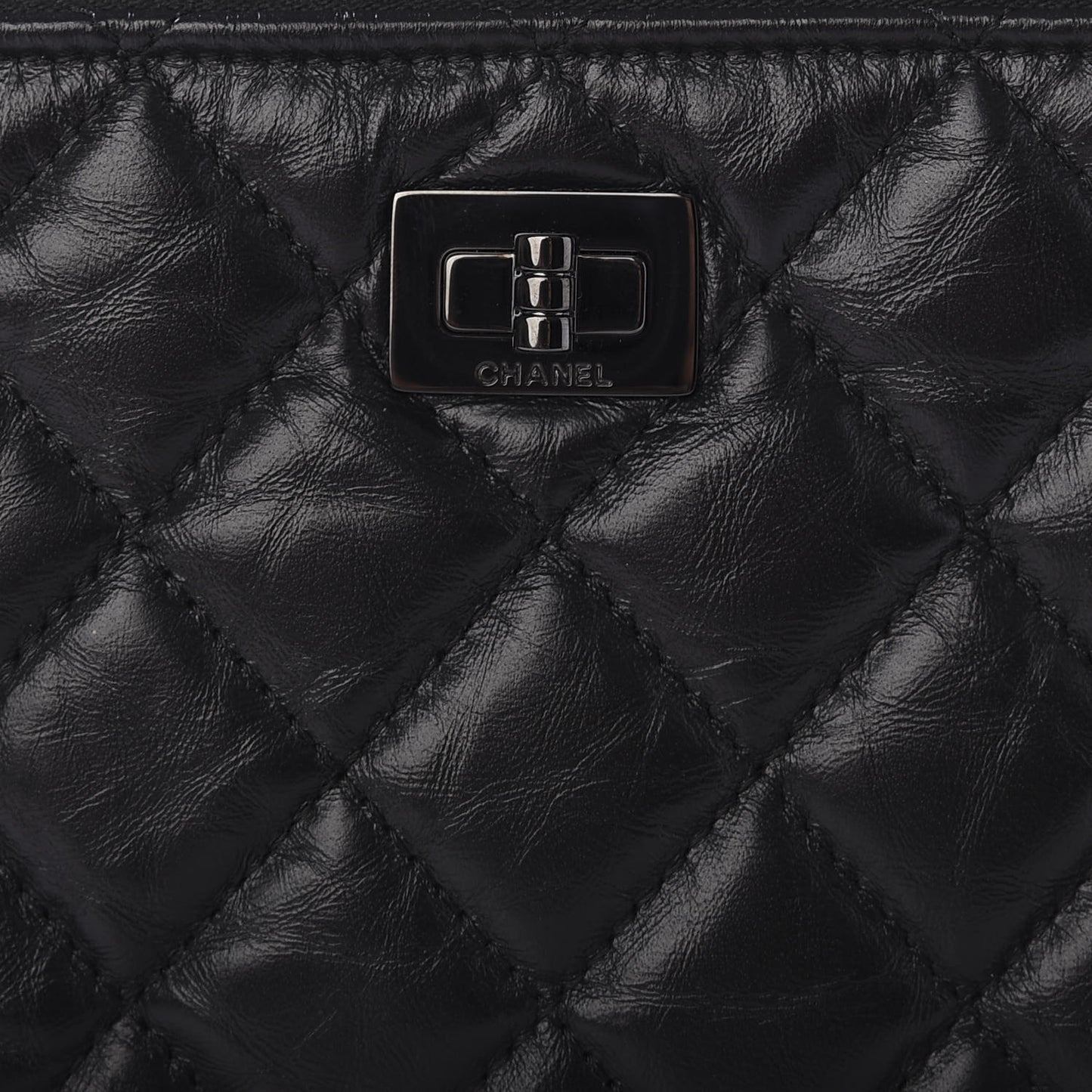 Aged Calfskin Quilted Medium Reissue Cosmetic Case So Black