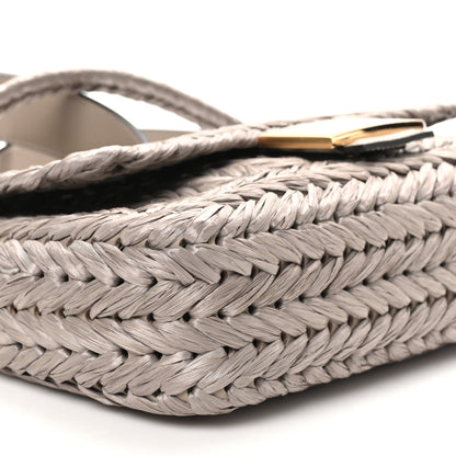 Fendi Paglia Vitello Grace FF Woven Baguette Tortora 8 of 9