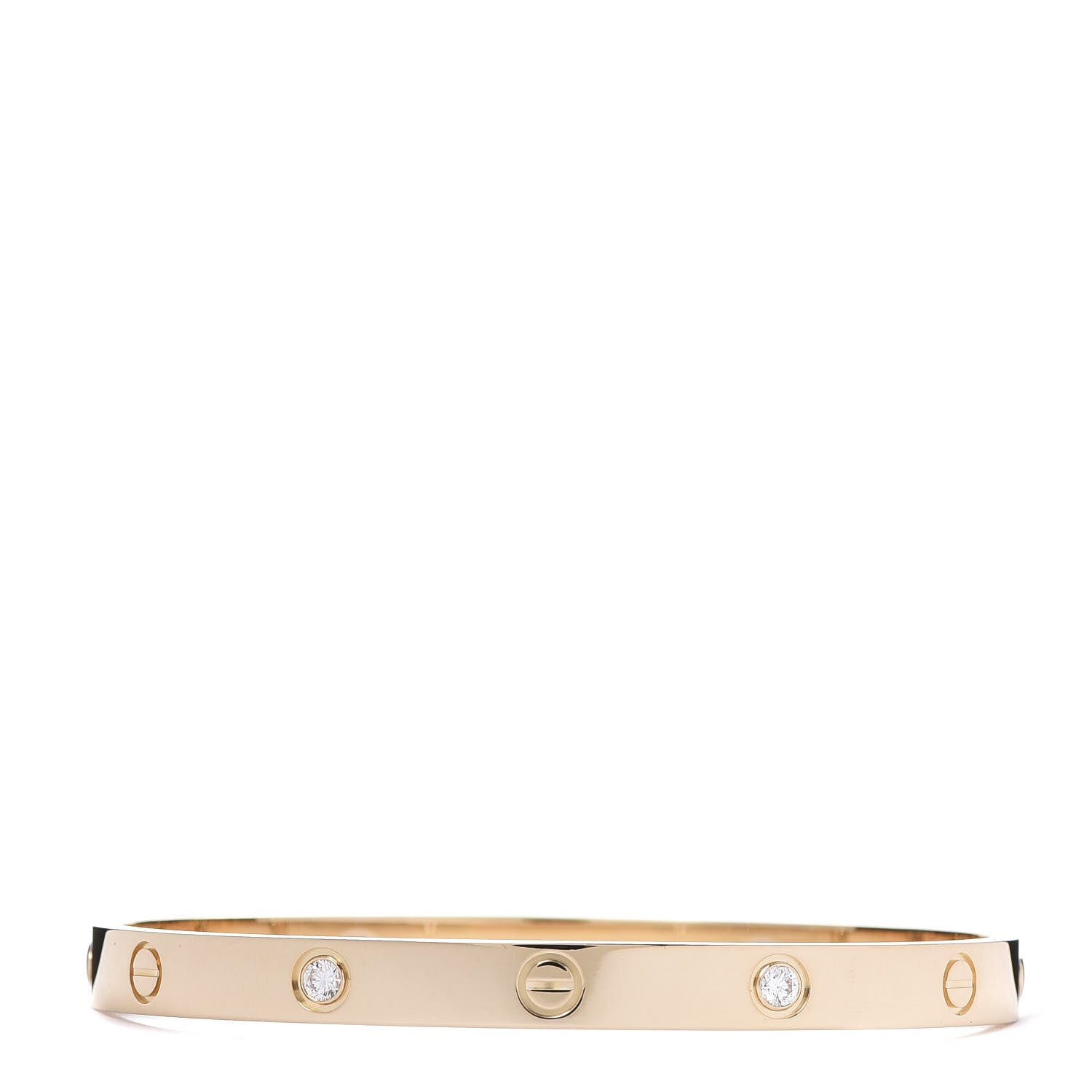 Cartier 18K Yellow Gold 4 Diamond LOVE Bracelet 19 1 of 8