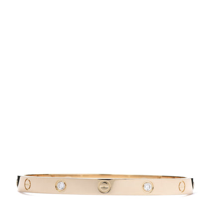 Cartier 18K Yellow Gold 4 Diamond LOVE Bracelet 19 1 of 8