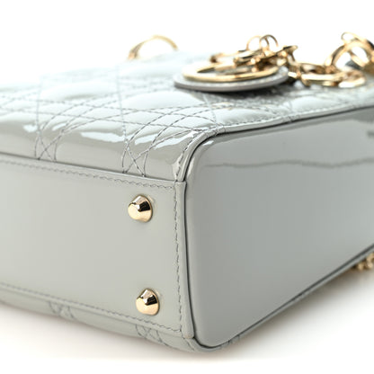Christian Dior Patent Cannage Mini Lady Dior Grey Stone 10 of 10