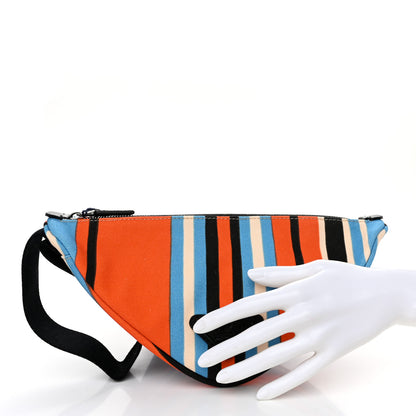 Prada Canvas Baiadera Stripe Wristlet Pouch Arancio 2 of 11
