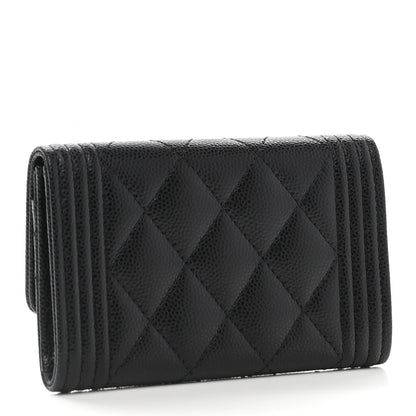 Chanel Caviar Quilted Boy Flap Card Holder Black 3 of 10