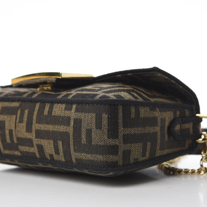 Fendi Fabric Jacquard FF 1974 Mini Baguette Tobacco Moro Black 10 of 12