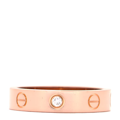 Cartier 18K Pink Gold Diamond 4mm LOVE Wedding Band Ring 50 5.25 1 of 5
