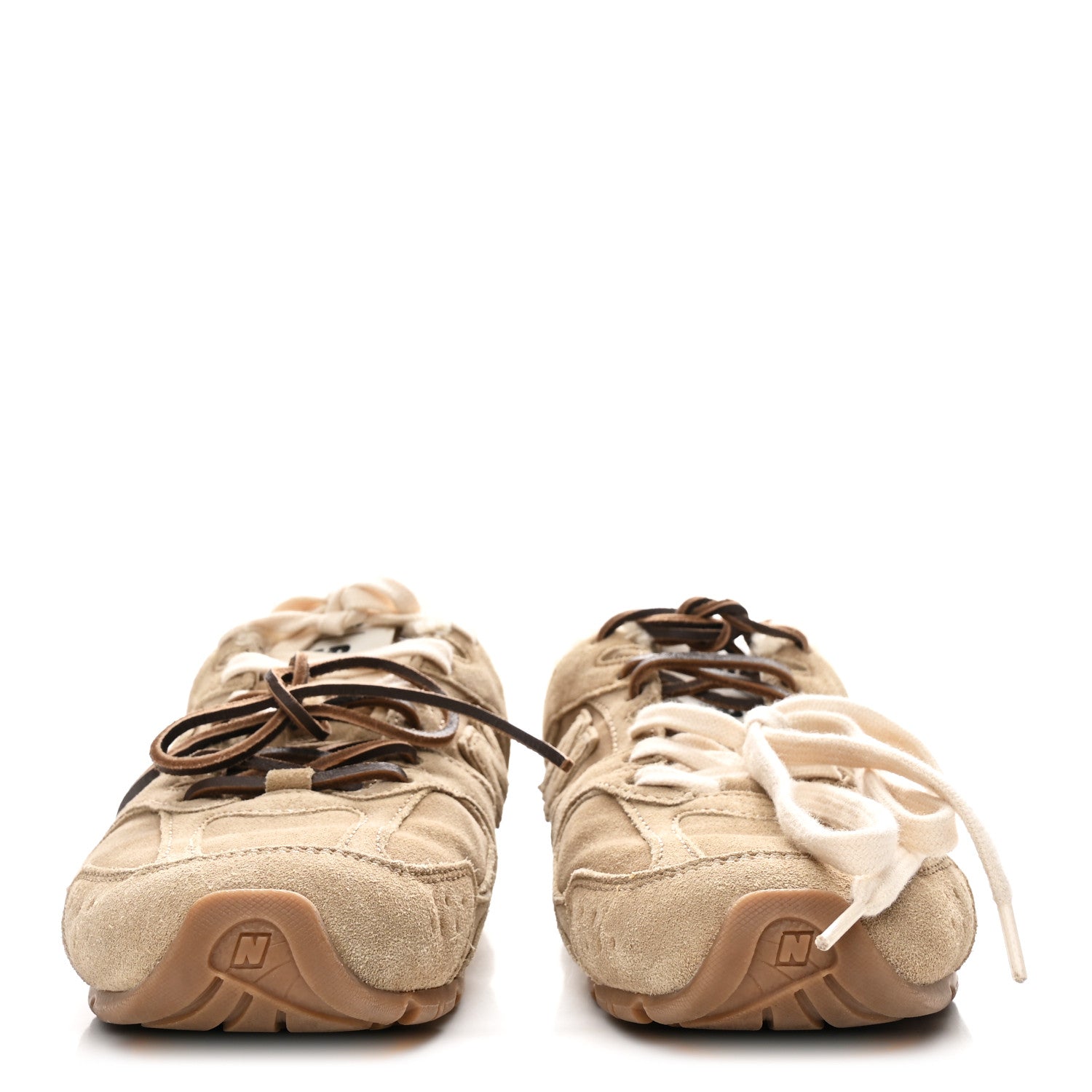 Miu Miu X NEW BALANCE Suede Shearling 530 SL Sneakers 37 Ecru 3 of 9