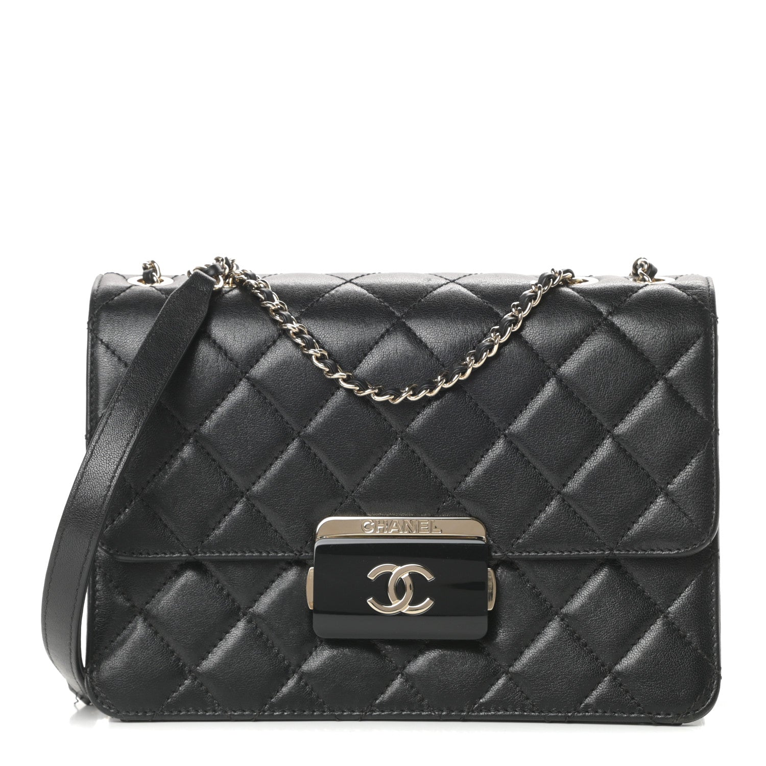 Chanel Sheepskin Quilted Beauty Lock Flap Black 1 of 13