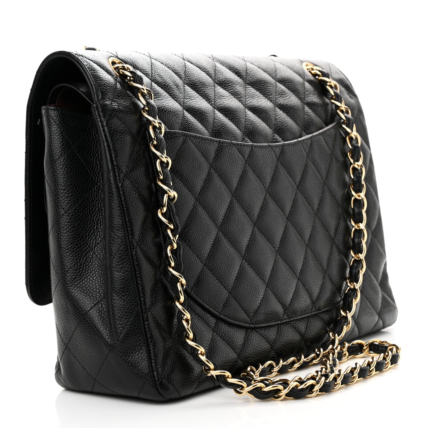 Caviar Quilted Maxi Double Flap Black