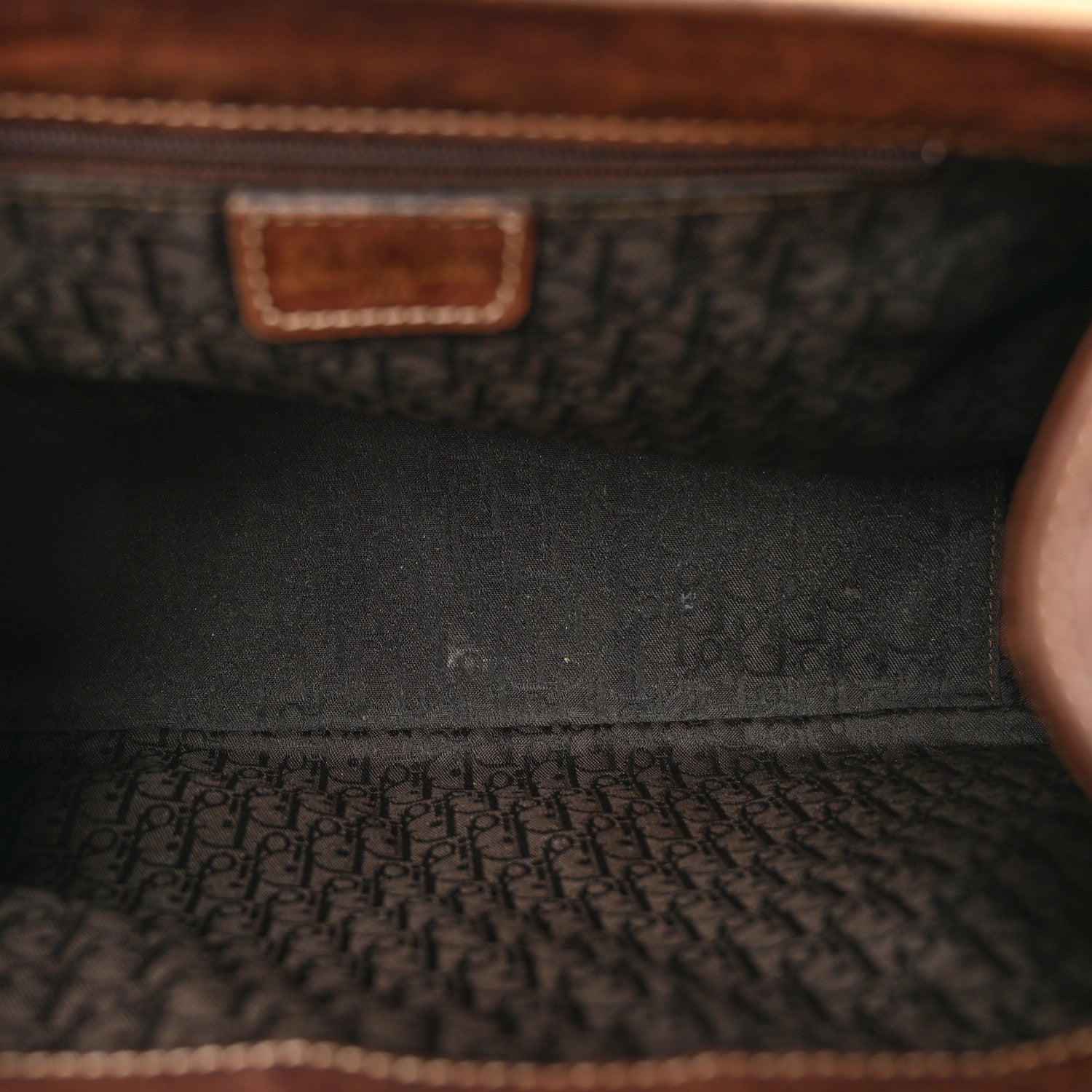 Christian Dior Canvas Calfskin Saddle Bowler Natural Brown 5 of 17