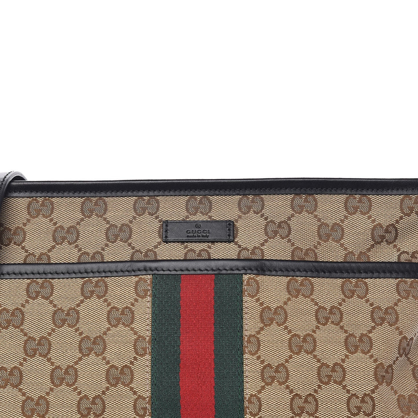 GG Monogram Web Flat Messenger Bag Black