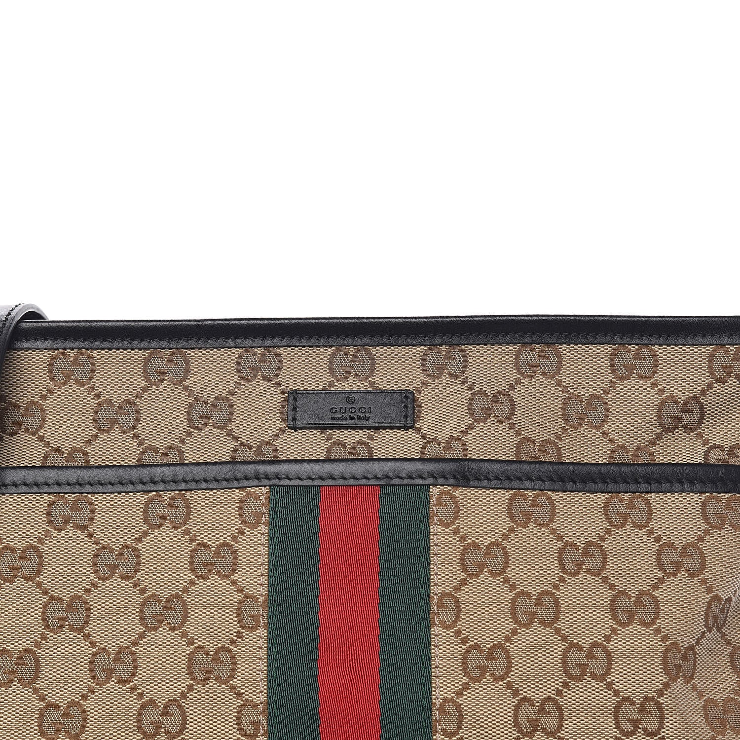 Gucci GG Monogram Web Flat Messenger Bag Black 11 of 11