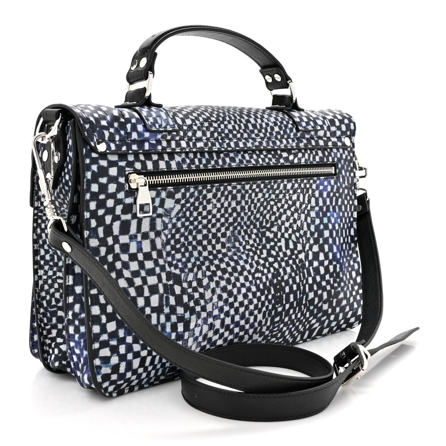 X HARMONY KORINE Calfskin PS1 Check Success Medium Satchel Blue