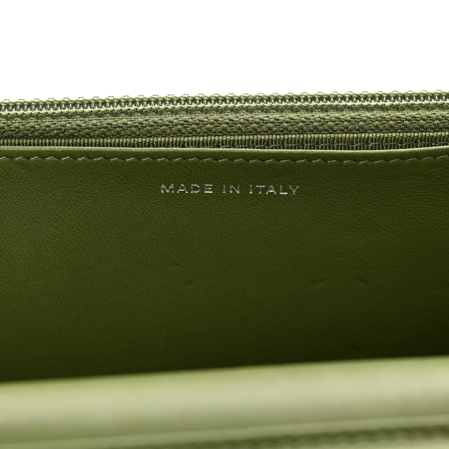 Lambskin Quilted Wallet On Chain WOC Green