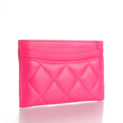 Chanel Lambskin Quilted Card Holder Fuchsia 3 of 8