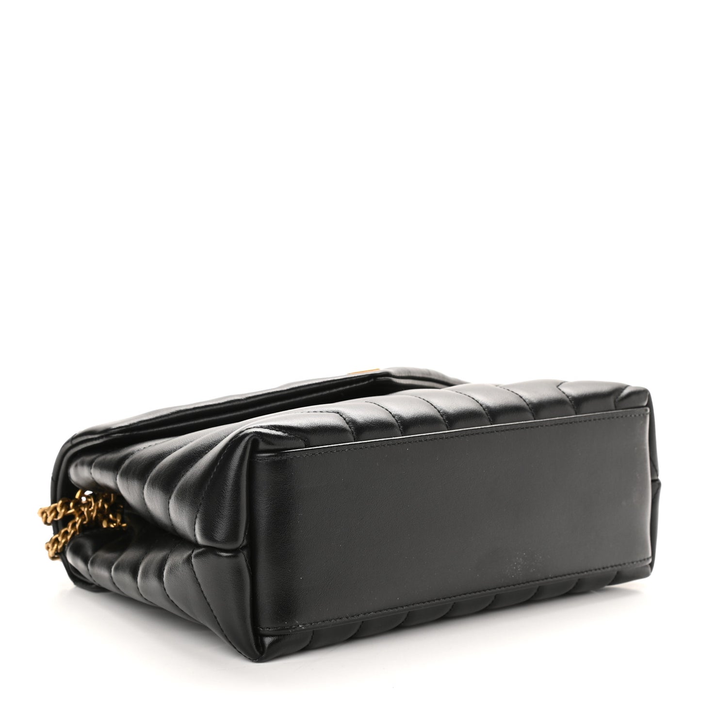 Calfskin Y Quilted Monogram Small Loulou Chain Satchel Black