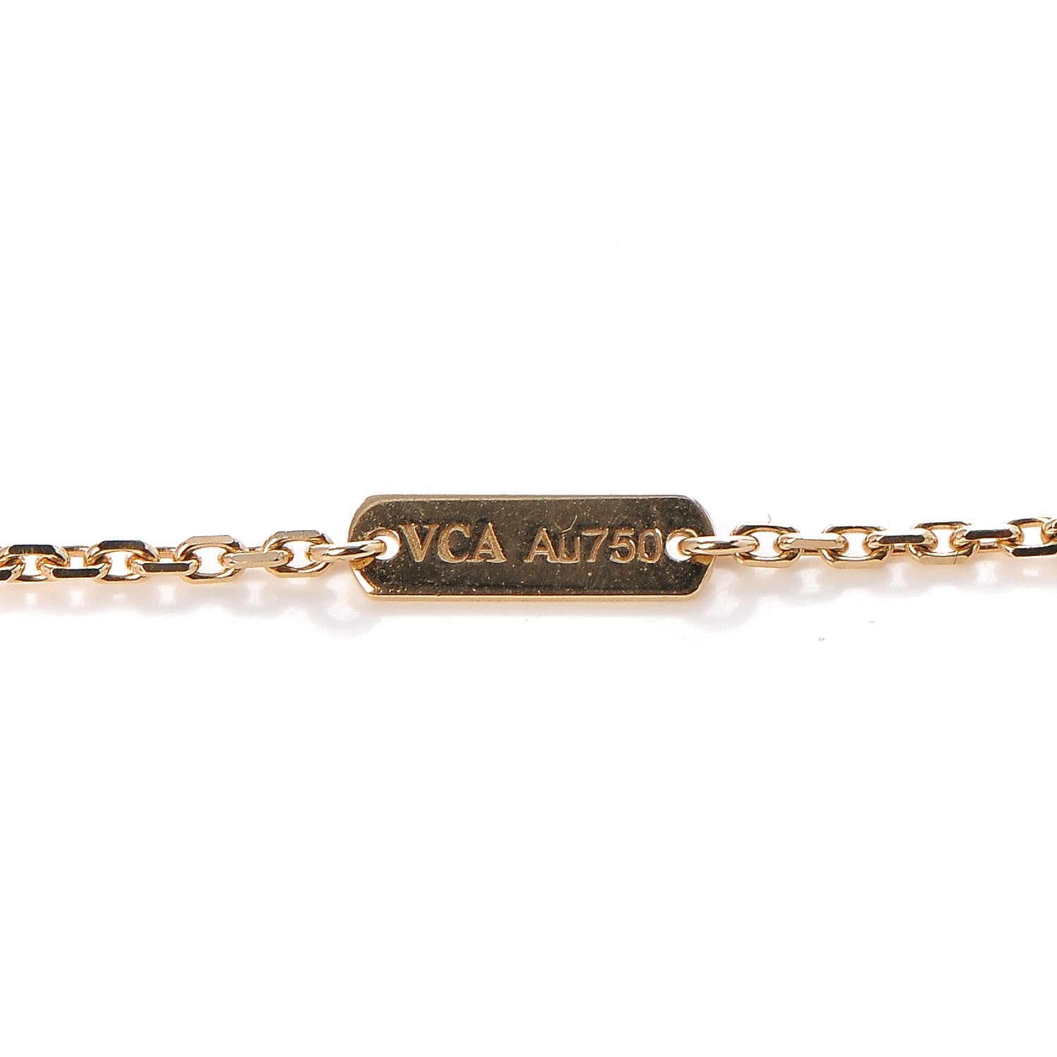 Van Cleef & Arpels 18K Yellow Gold Mother of Pearl Vintage Alhambra Pendant Necklace 4 of 6