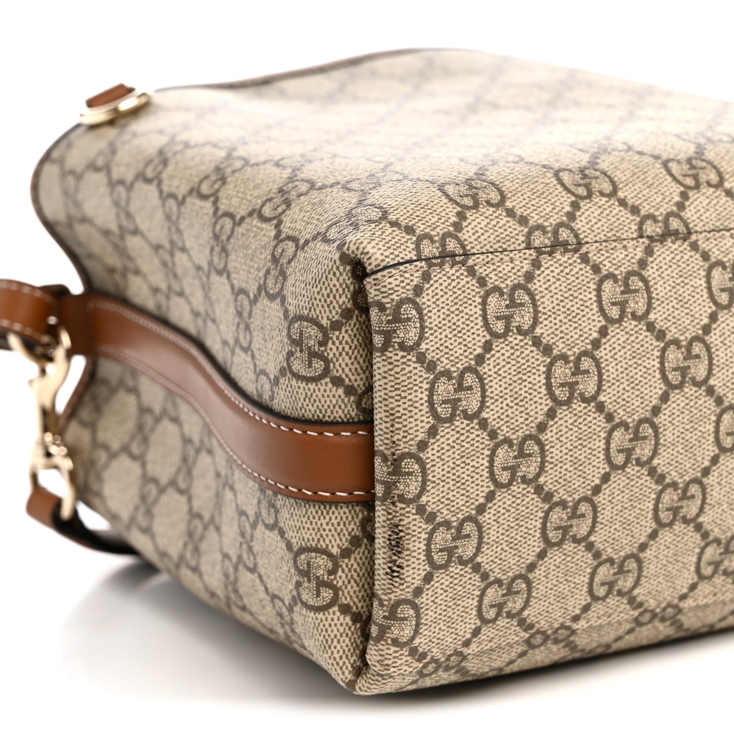 GG Supreme Monogram Emblem Small Shoulder Bag Beige Ebony Sundial