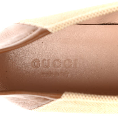 Gucci Canvas Malaga Kid Web Womens Horsebit Brixton Loafers 36.5 Sand Light Cuir 7 of 8