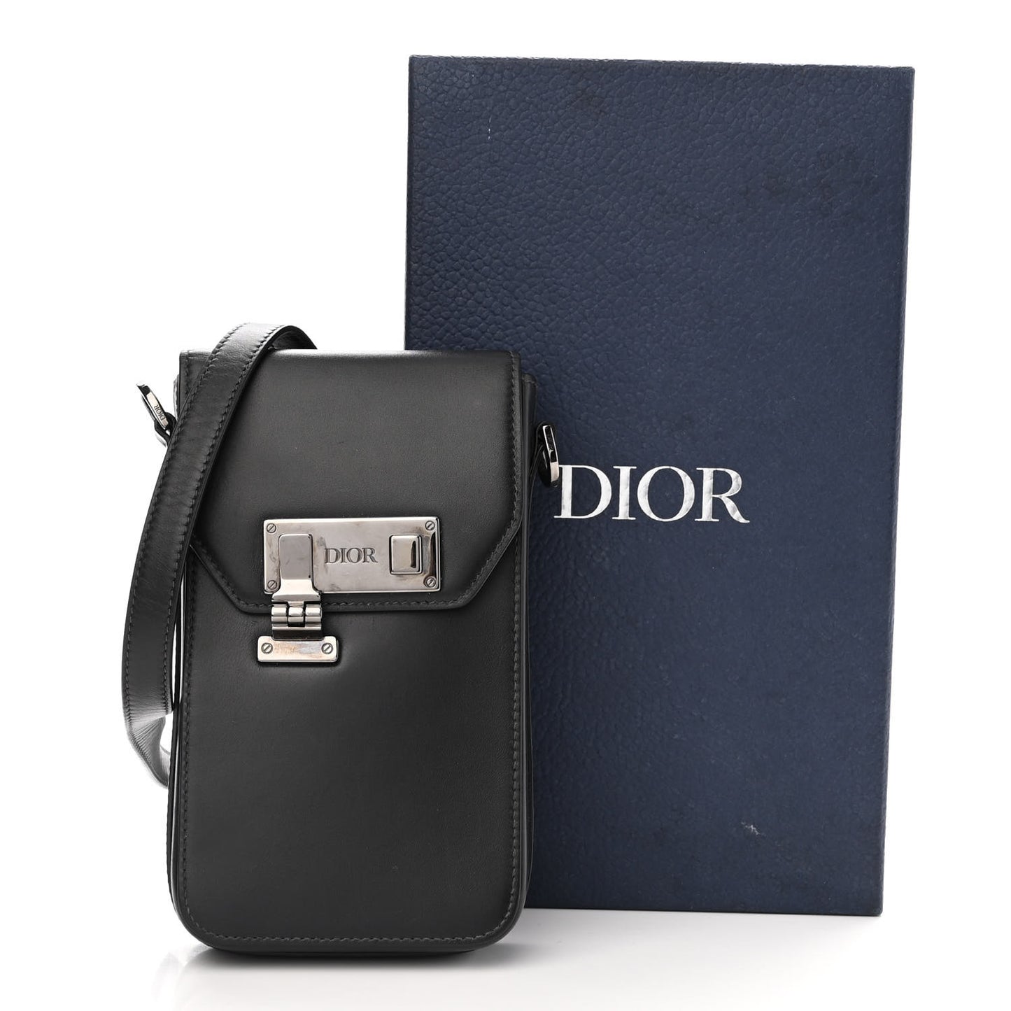 Smooth Calfskin Vertical Pouch Black