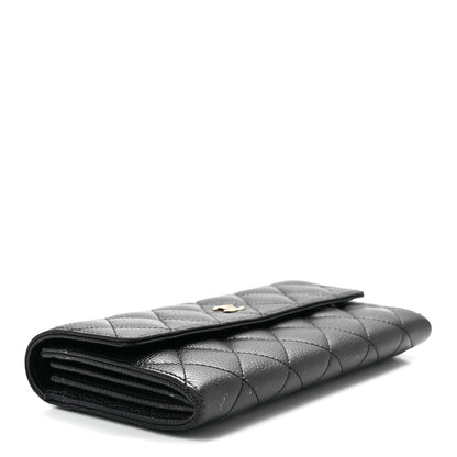 Chanel Caviar Quilted Large Gusset Flap Wallet Black 4 of 12