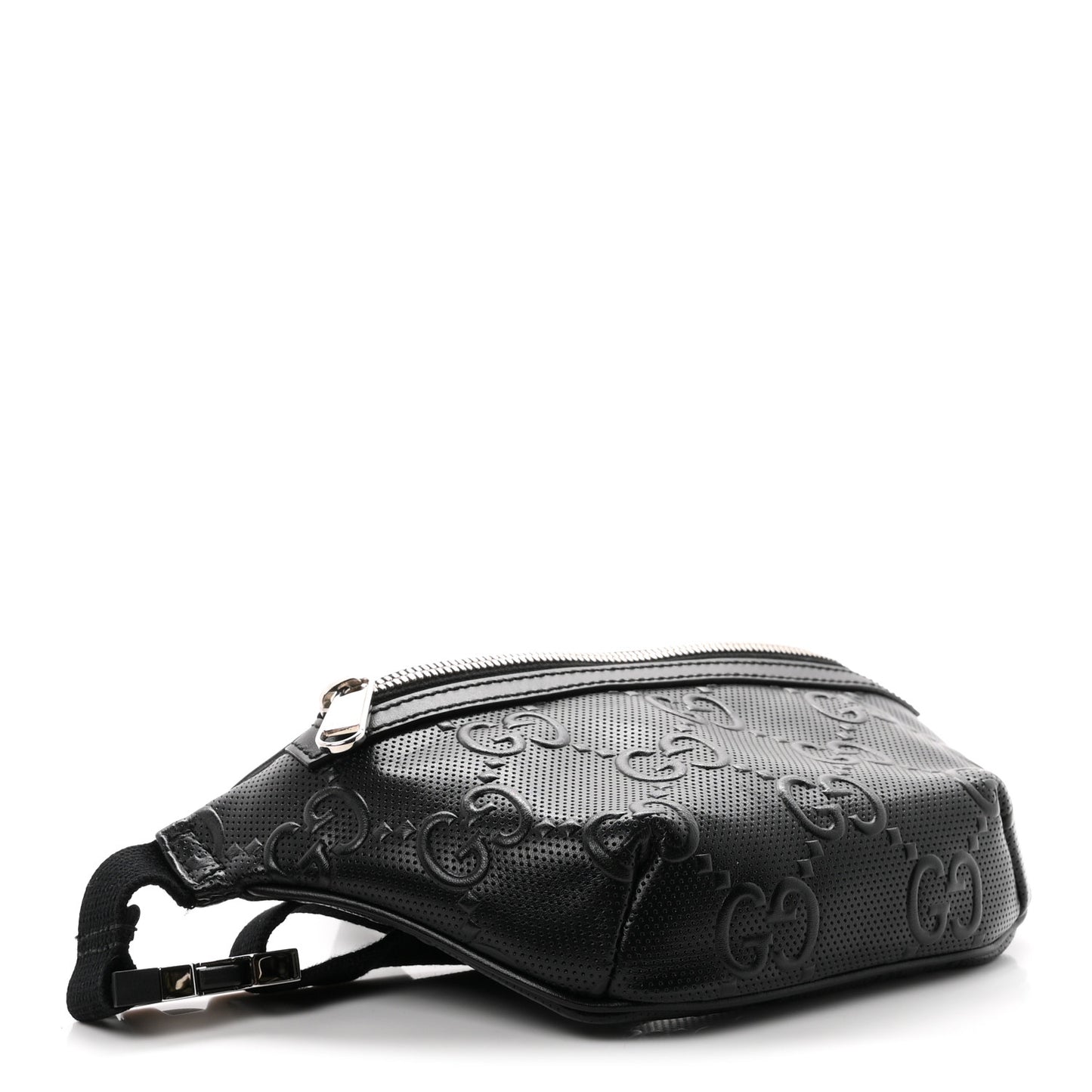 Calfskin GG Tennis Embossed Belt Bag Black