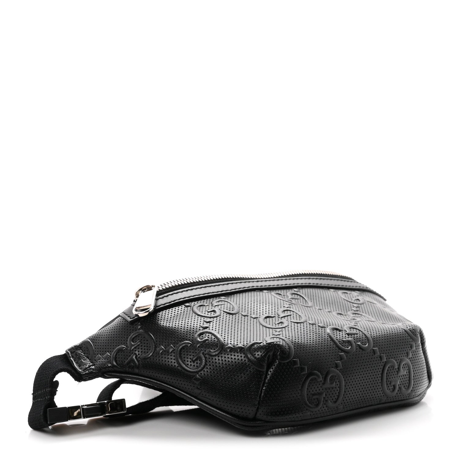 Gucci Calfskin GG Tennis Embossed Belt Bag Black 3 of 9