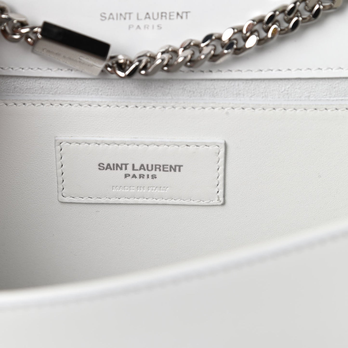 Smooth Calfskin Small Classic Monogram Kate Tassel Satchel Optical White