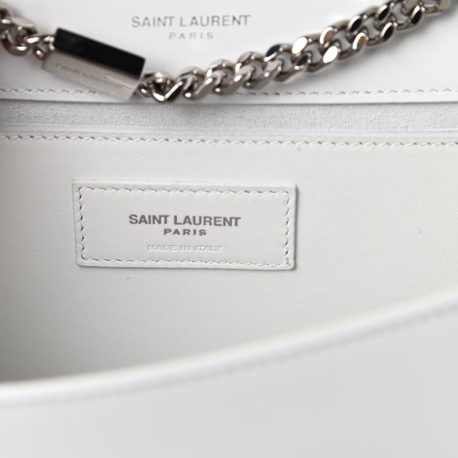 Saint Laurent Smooth Calfskin Small Classic Monogram Kate Tassel Satchel Optical White 6 of 16