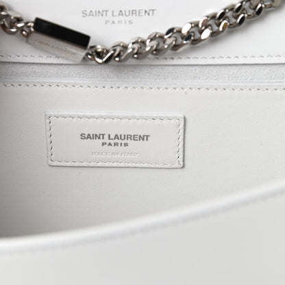 Saint Laurent Smooth Calfskin Small Classic Monogram Kate Tassel Satchel Optical White 6 of 16