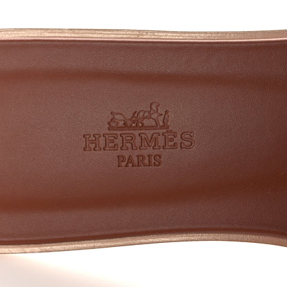 Hermes Box Calfskin Oran Sandals 37 Gold 7 of 9