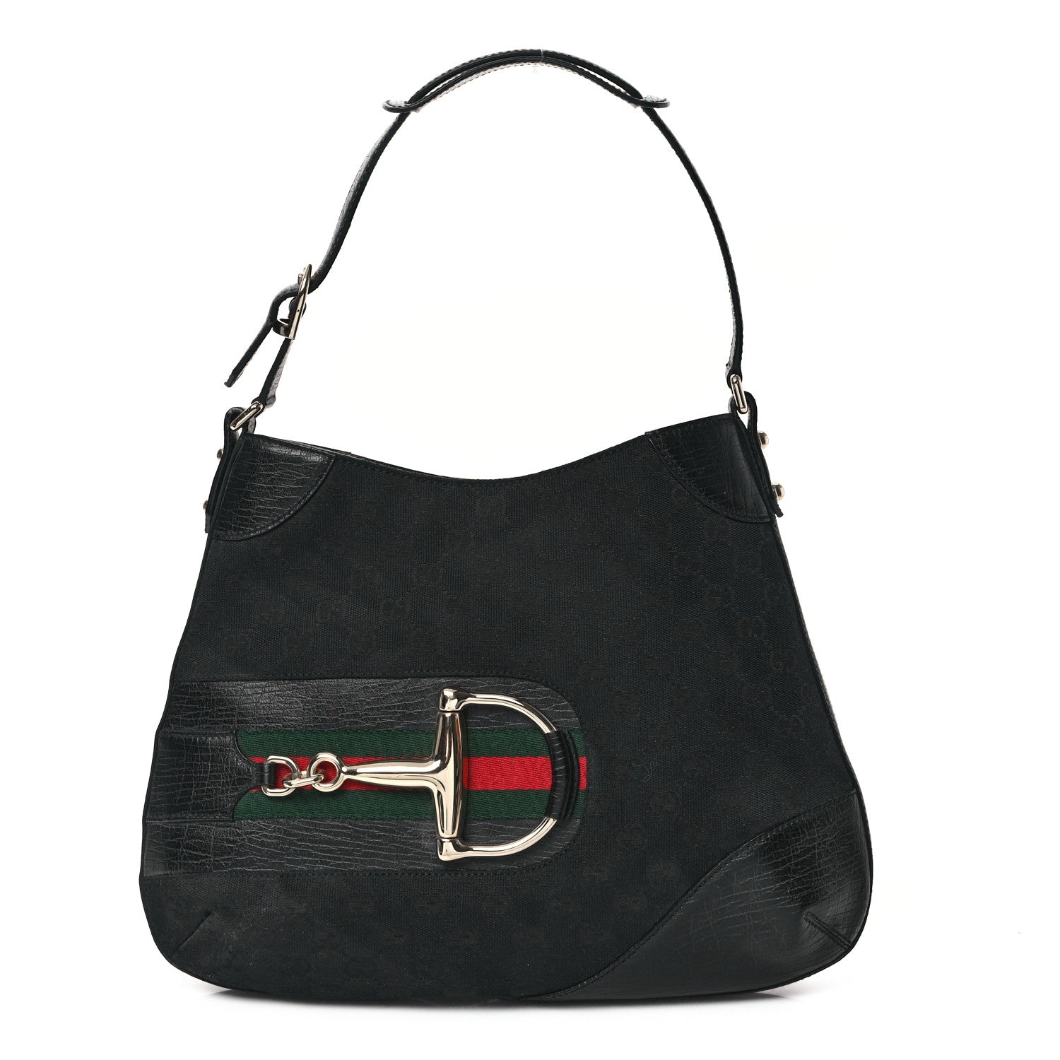 Gucci Monogram Web Hasler Hobo Black 1 of 10