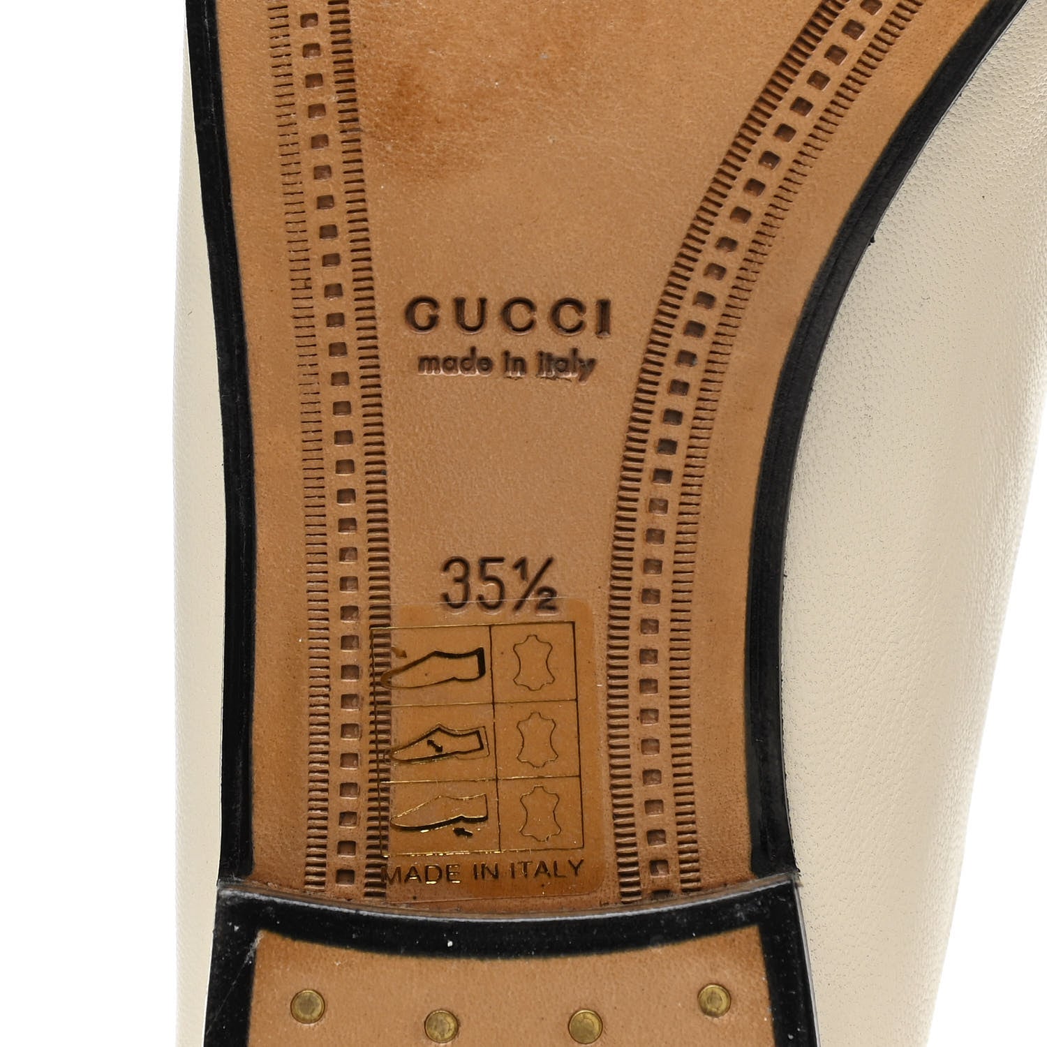 Gucci Lambskin Womens Brixton Horsebit Loafers 35.5 Mystic White 6 of 12