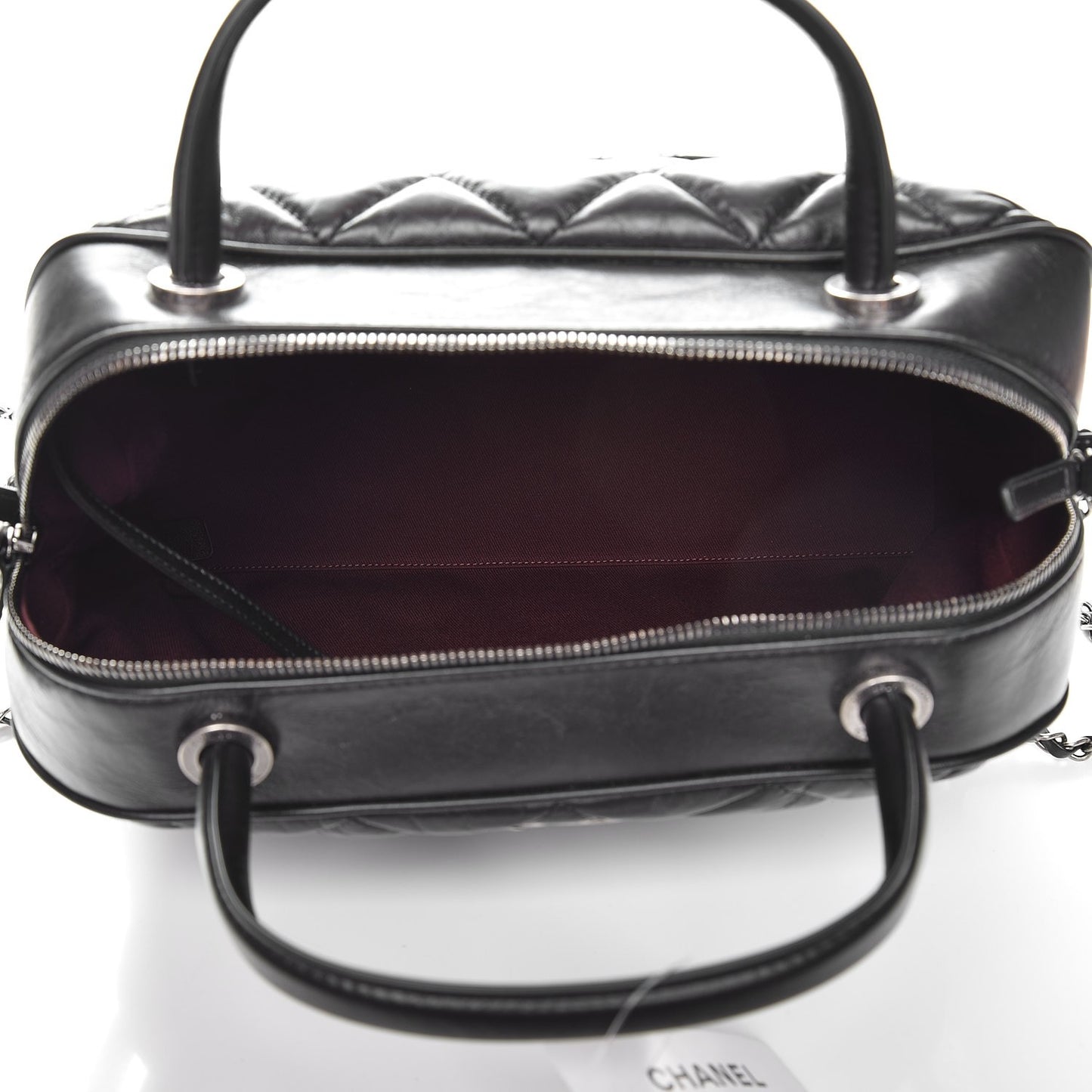 Aged Calfskin Small Bowling Bag Black