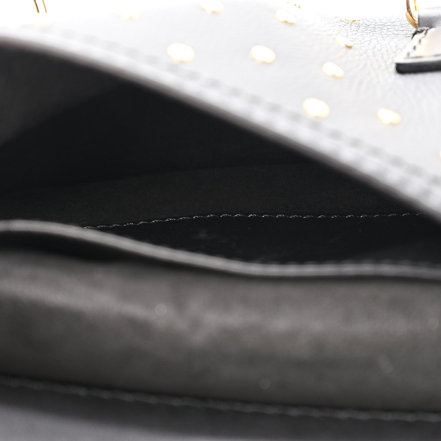 Soft Grain Calfskin Studded Baby Bridle Saddle Bag Black
