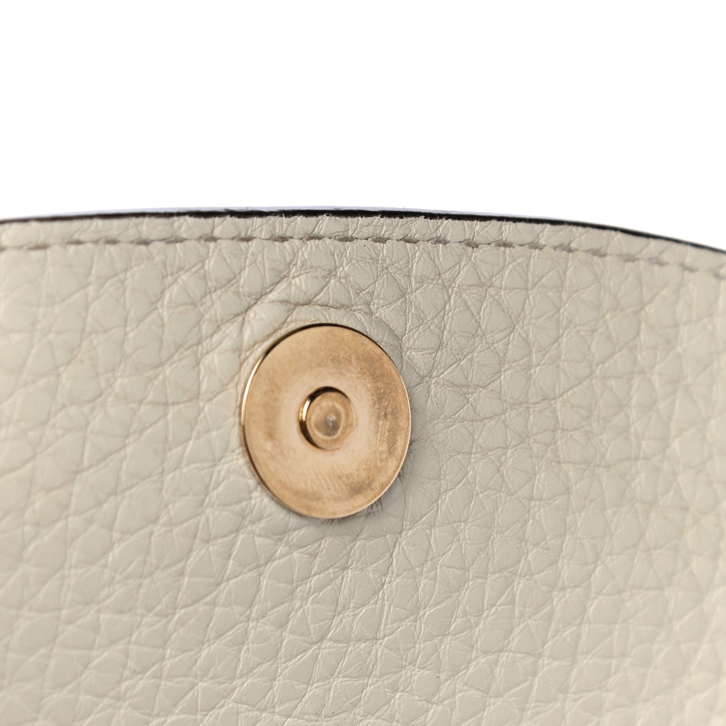 Pebbled Calfskin Small Soho Flap Crossbody Off White