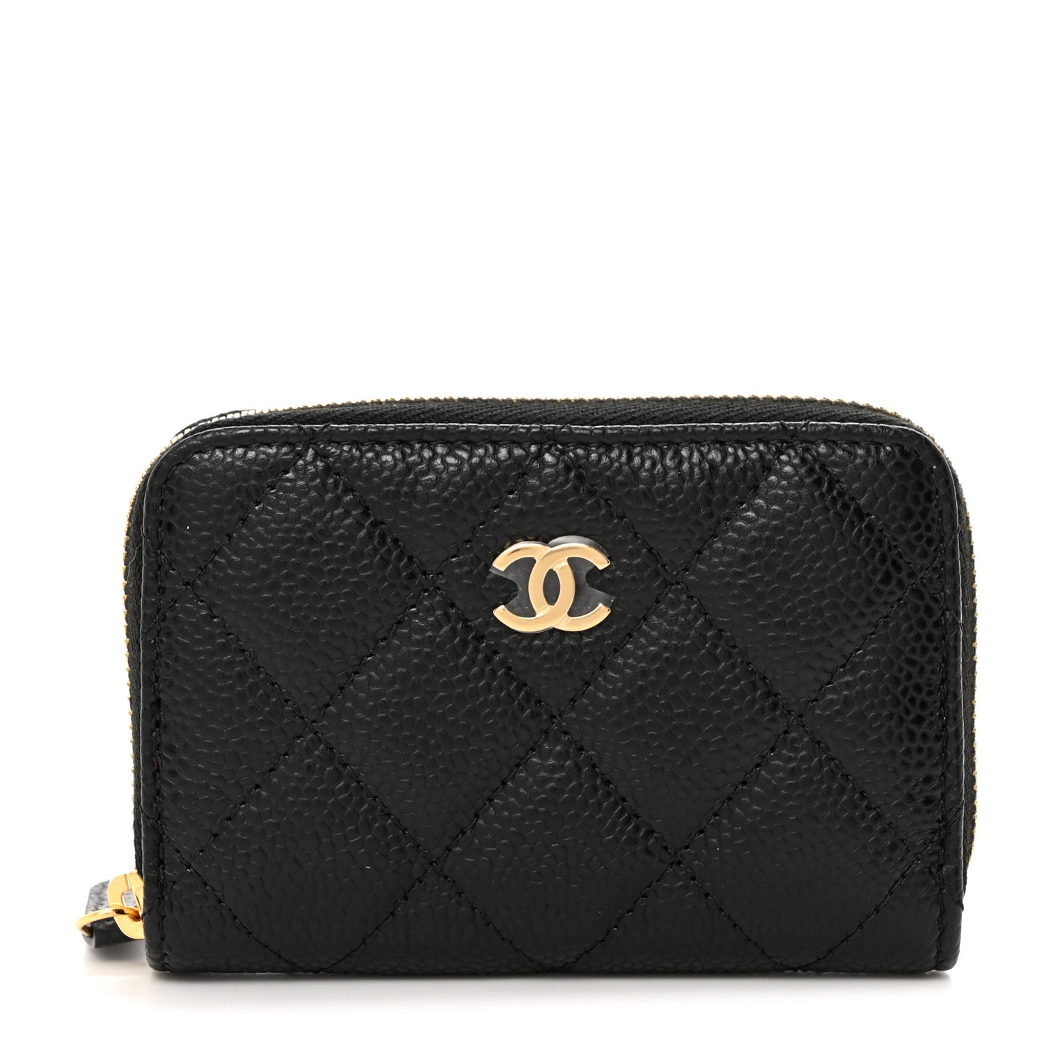 Chanel Caviar Quilted Zip Coin Purse Black 1 of 7