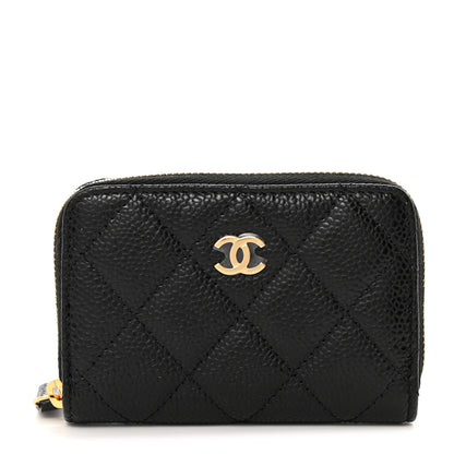 Chanel Caviar Quilted Zip Coin Purse Black 1 of 7