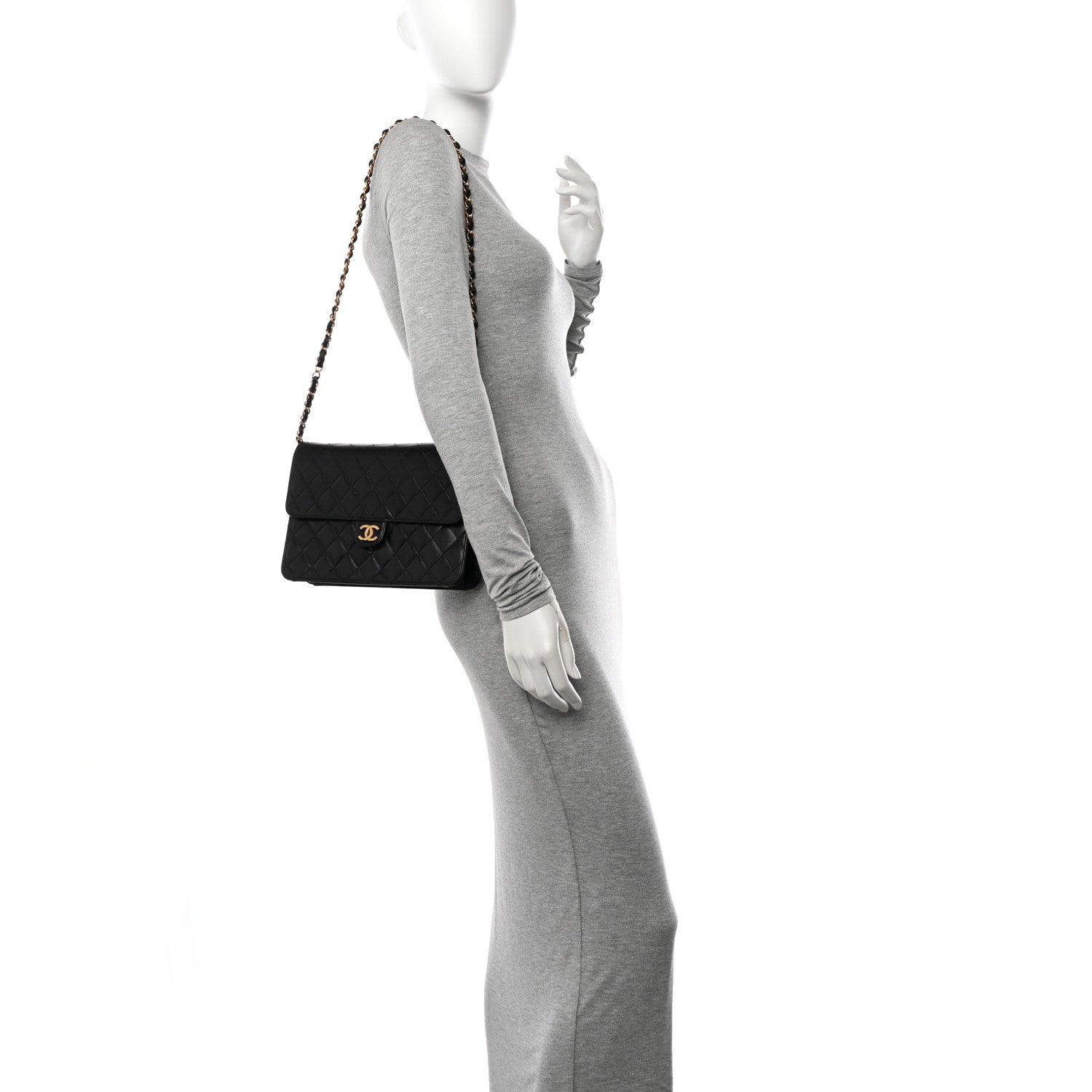 Chanel Lambskin Quilted Medium Single Flap Black 3 of 10