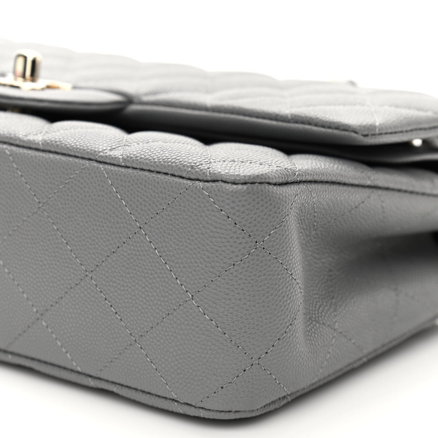 Chanel Caviar Quilted Medium Double Flap Grey 10 of 11