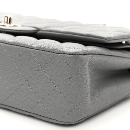 Chanel Caviar Quilted Medium Double Flap Grey 10 of 11