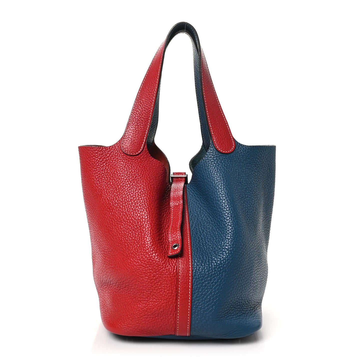 Taurillon Clemence Picotin Lock 22 MM Rouge Casaque Bleu Thalassa