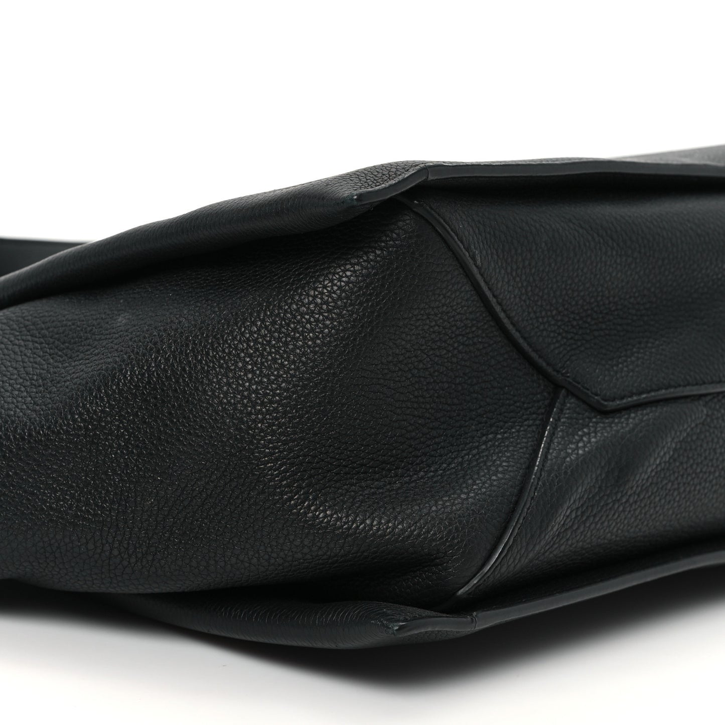 Baby Grained Calfskin Medium Tri-Fold Bag Black