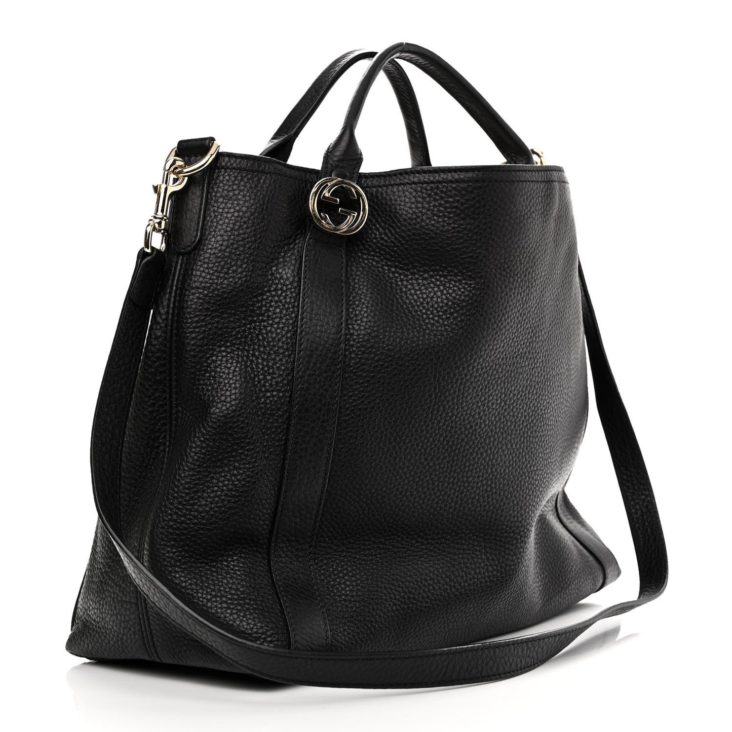 Cellarius Calfskin Medium Miss GG Top Handle Bag Black
